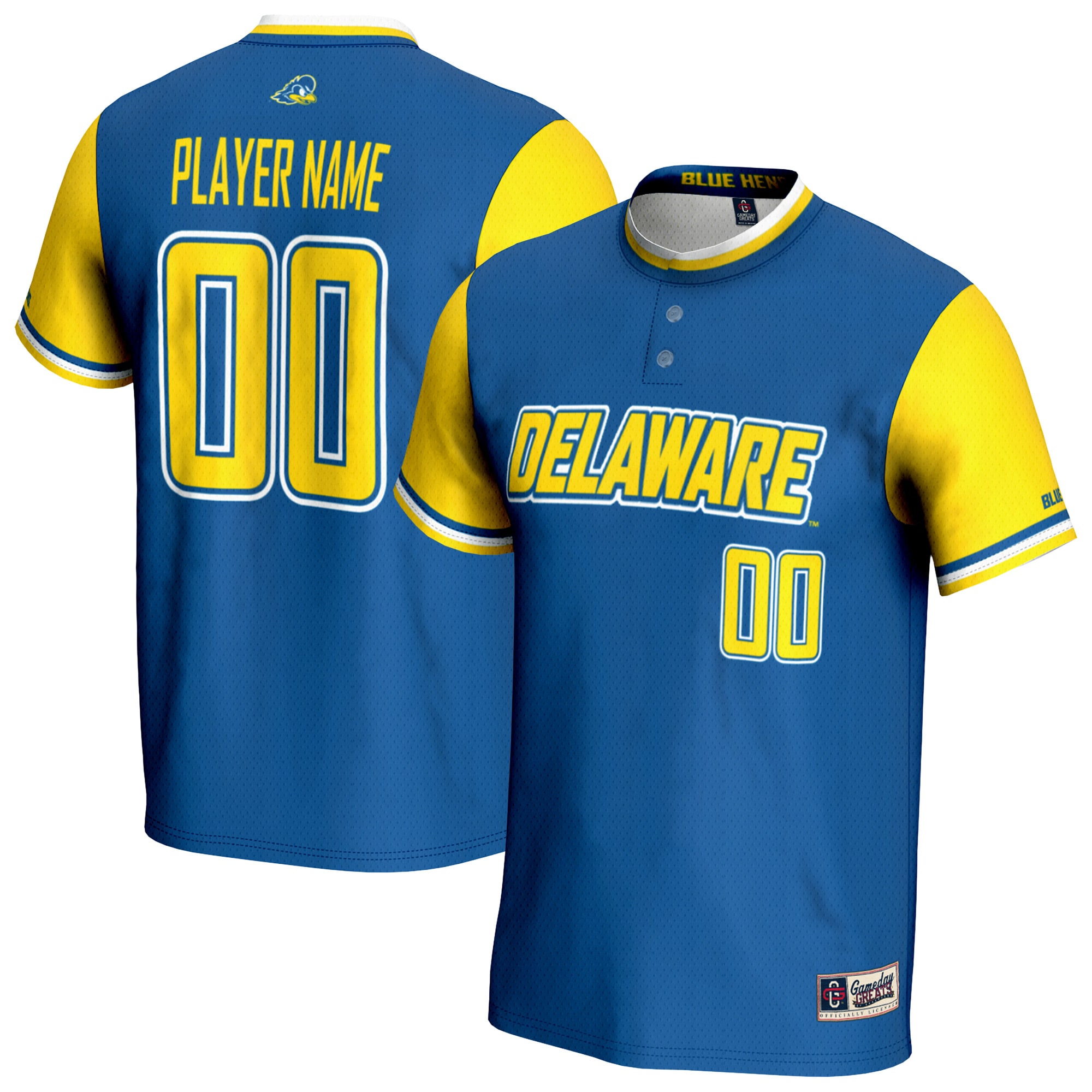 [NJP] Youth Delaware Fightin' Blue Hens GameDay Greats NIL Pick-A-Player Lightweight Softball Jersey - Royal