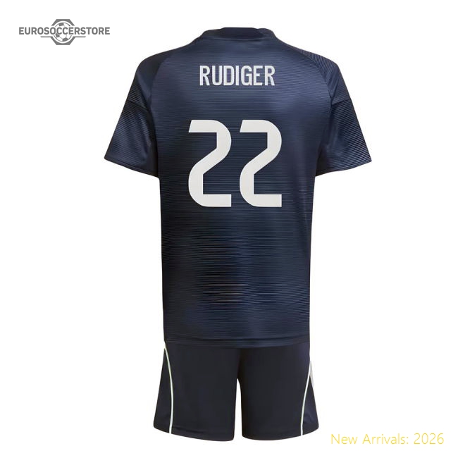 Luxury 2025-2026 Real Madrid Away Youth Kit (rudiger 22)