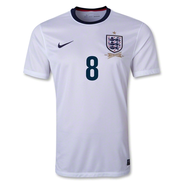 2013 England 8 LAMPARD Home White Jersey Shirt - Official Replica 4427