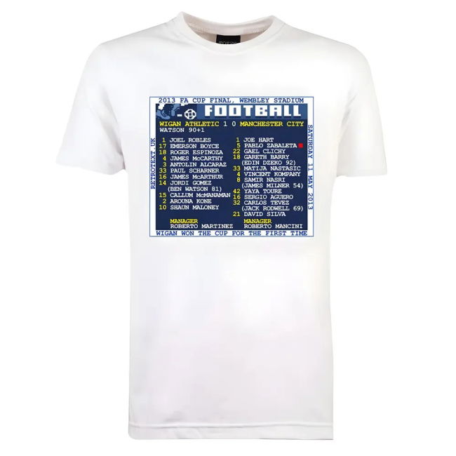 2013 FA Cup Final (Wigan Athletic) Retrotext T-shirt - White