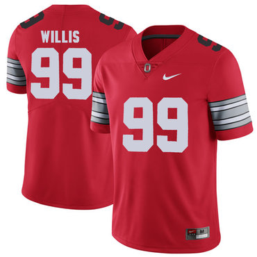 Men's OSU Ohio Bill Willis #99 stitched Red 2018 away jersey Jersey