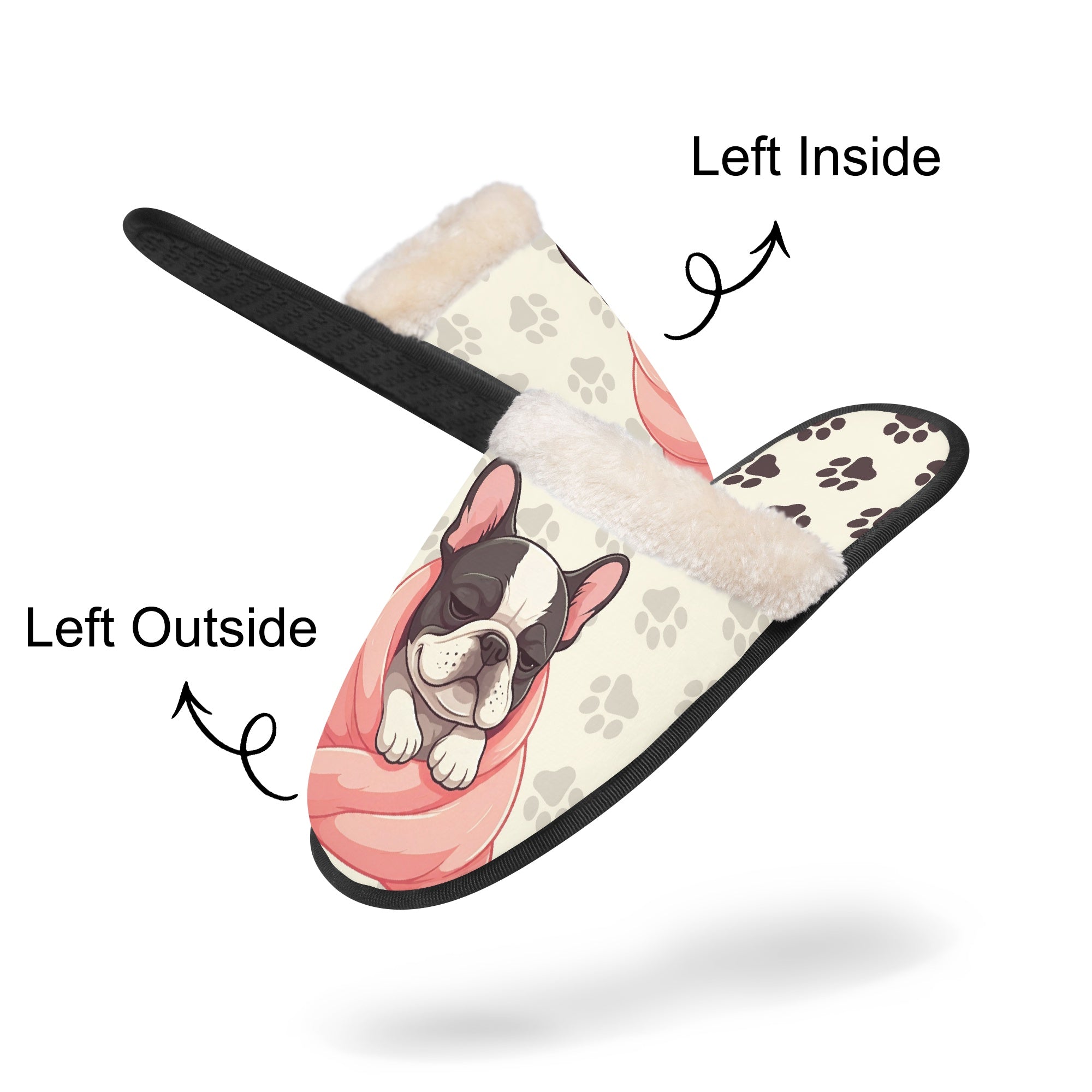 French Bulldog Mini Cozy Winter Slippers Frenchie Paw Protection