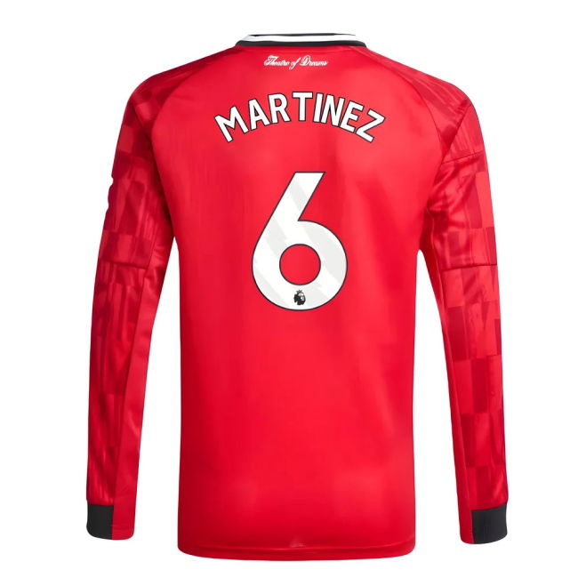 2025-2026 Man Utd Long Sleeve Home Top (Kids) (Martinez 6)