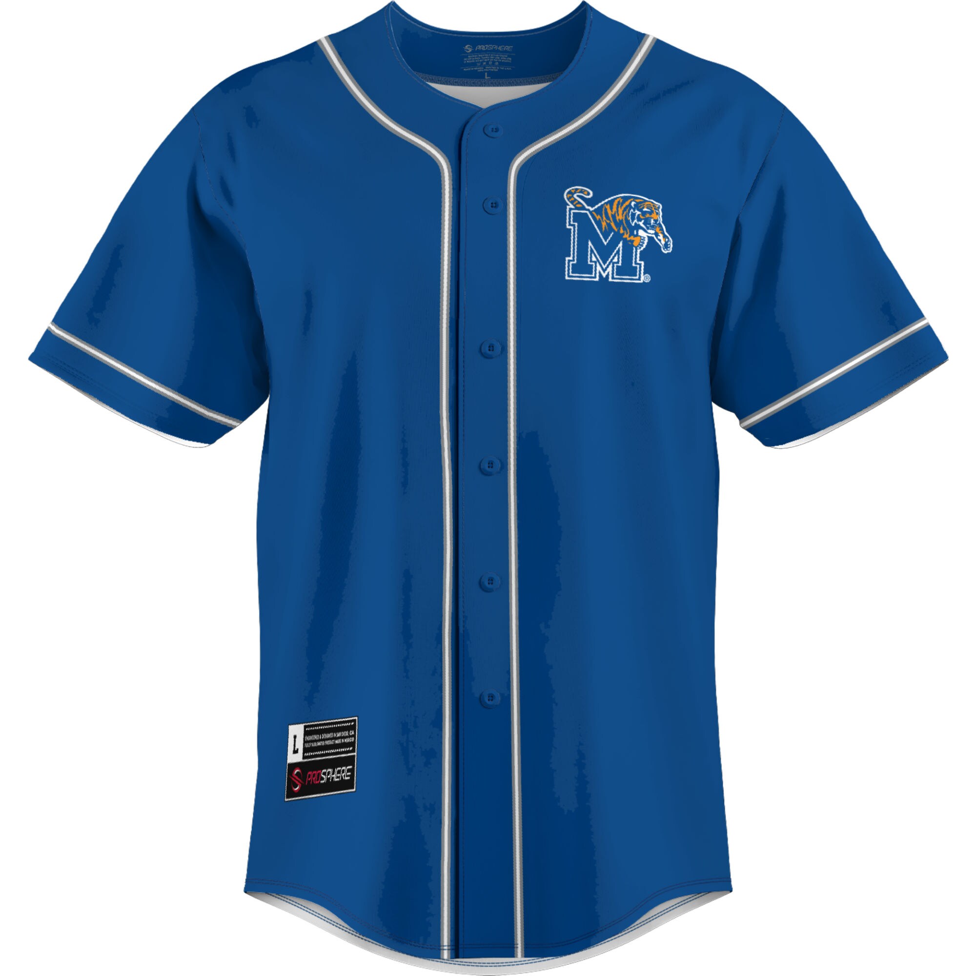 [DDG] Memphis Tigers GameDay Greats Lightweight Baseball Jersey - Blue
