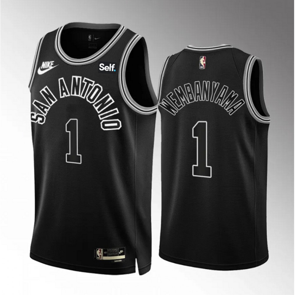 Game Day Retro Men's SAS #1 Victor Black Basketball Jersey