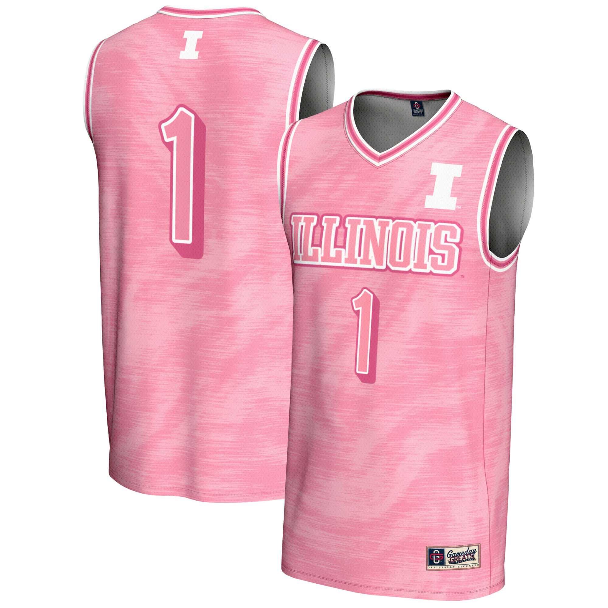 [NJP] Illinois Fighting Illini GameDay Greats Unisex Lightweight Basketball Jersey - Pink