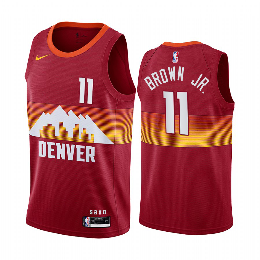 Red Nike Nike Nuggets #11 Nuggets Jersey - Breathable Material