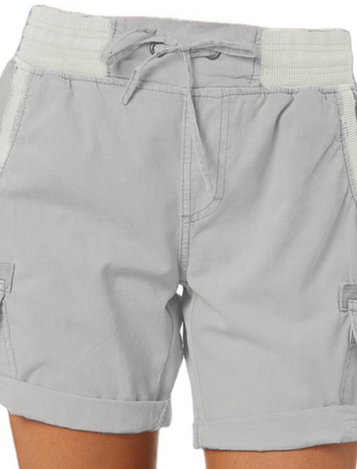 Women's Bermuda shorts Drawstring Elastic Waist Ripstop Quick Dry Multi Pockets Blue Light Blue Dark Khaki grey blue Summer Spring