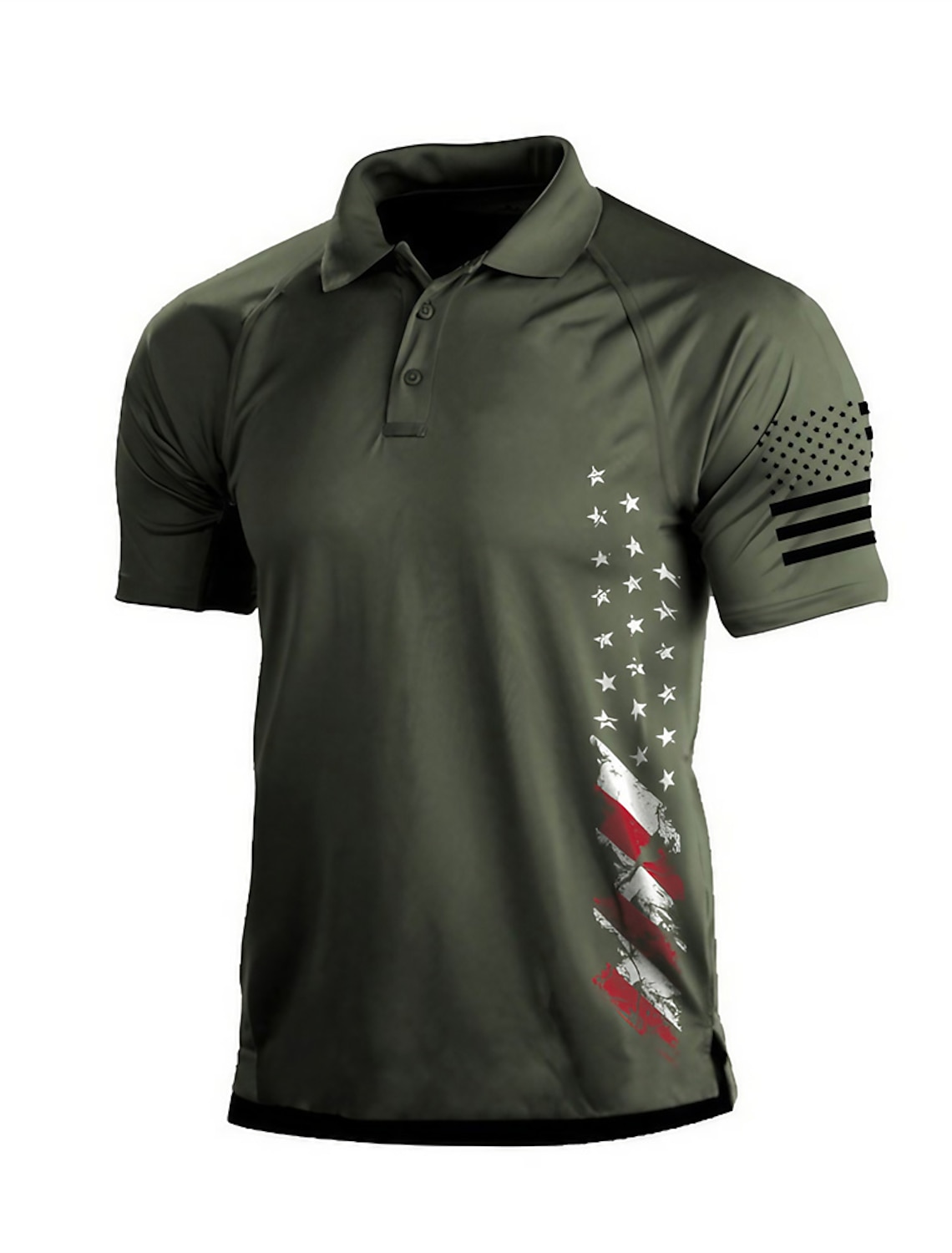 Men's Golf Polo Shirt Dark Grey Khaki Army Green Short Sleeve Sun Protection Moisture Wicking Top Summer Golf Attire Clothes Outfits Wear Apparel