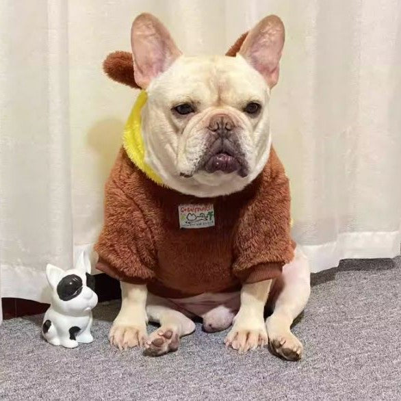 BulmBle Frenchie Bee Hoodie Costume – Soft Plush Fleece Dog Hoodie
