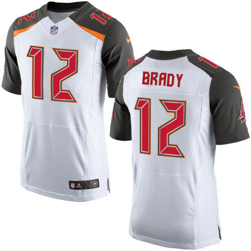 Authentic NFL Tampa Bay Buccaneers #12 Tom Brady White Elite Jersey