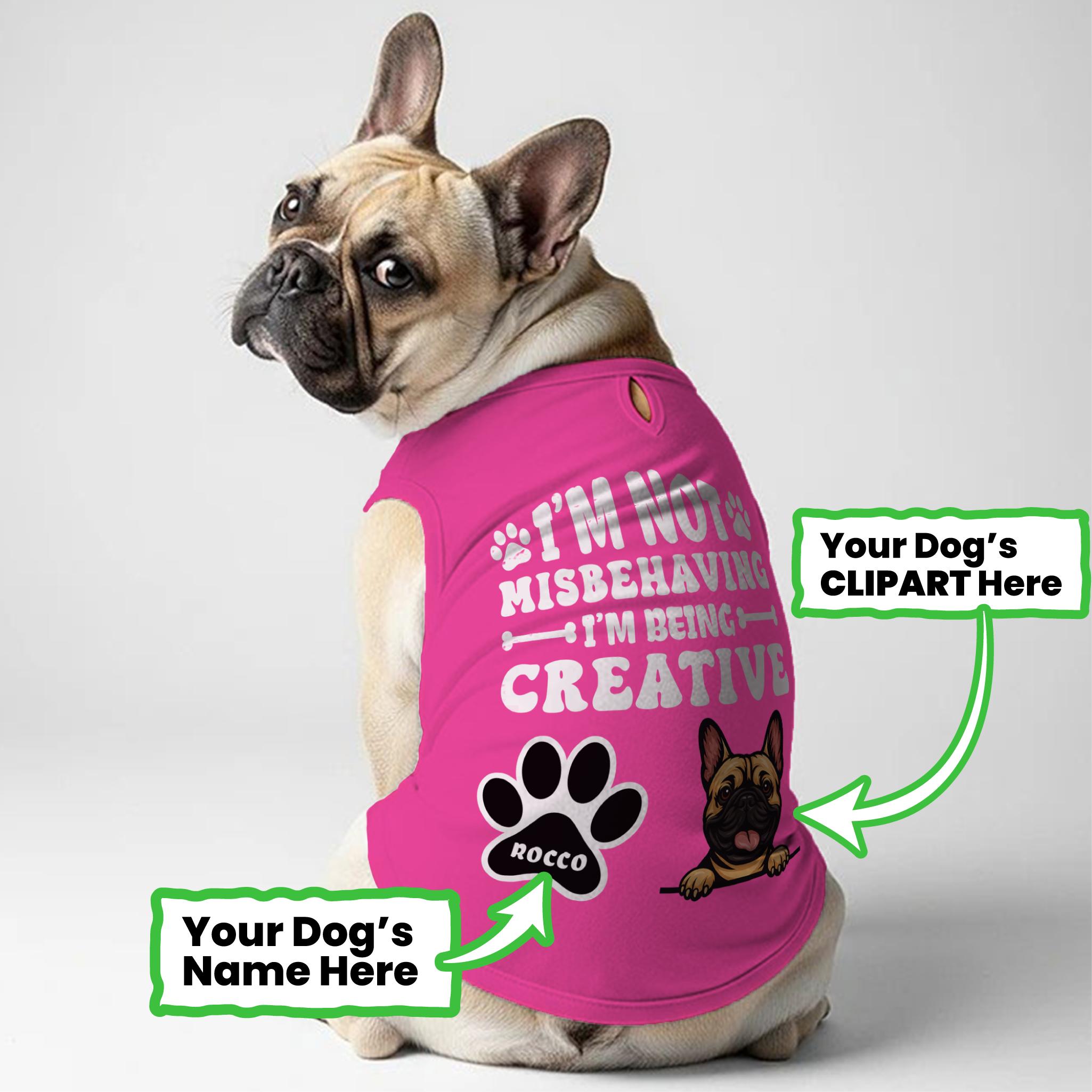 Premium I’m Being Creative - Personalized Frenchie Shirt | Custom Dog...