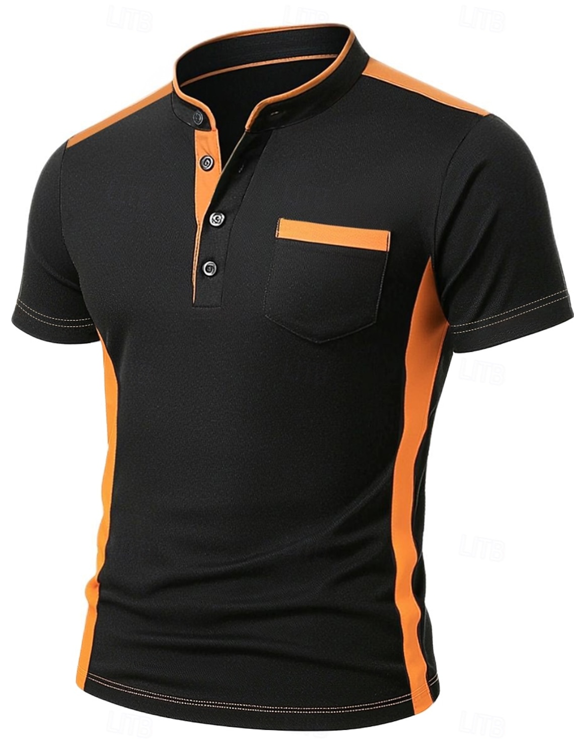 Men's Henley Shirt Tee Top Long Sleeve Solid Color Plain Fashion