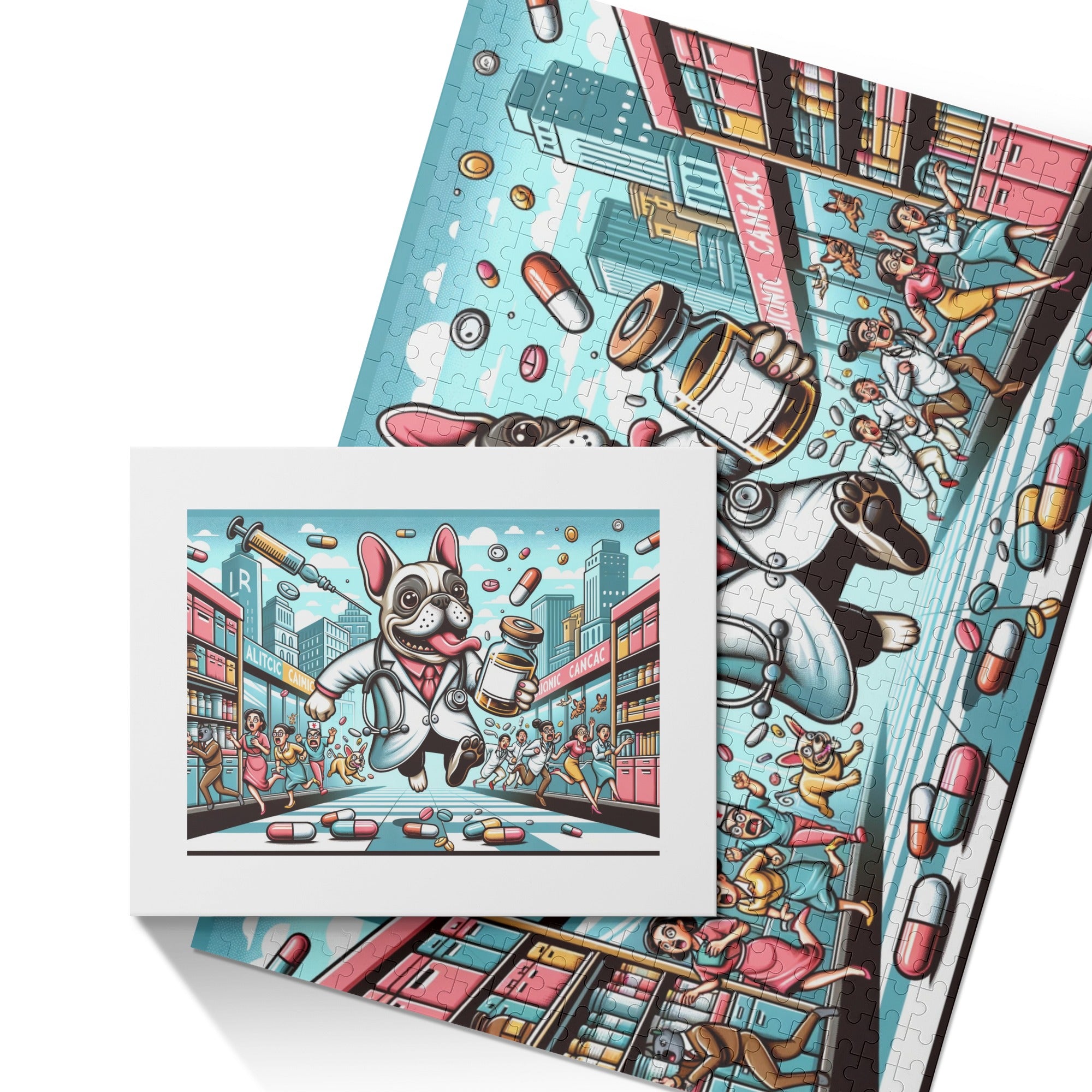 French Bulldog Ace 500 Piece Wooden Puzzle Practical Pet Supply