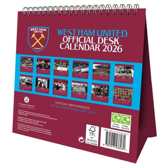 Calendar 2026 Authentic 2025-2026 West Ham EPL Home Kit