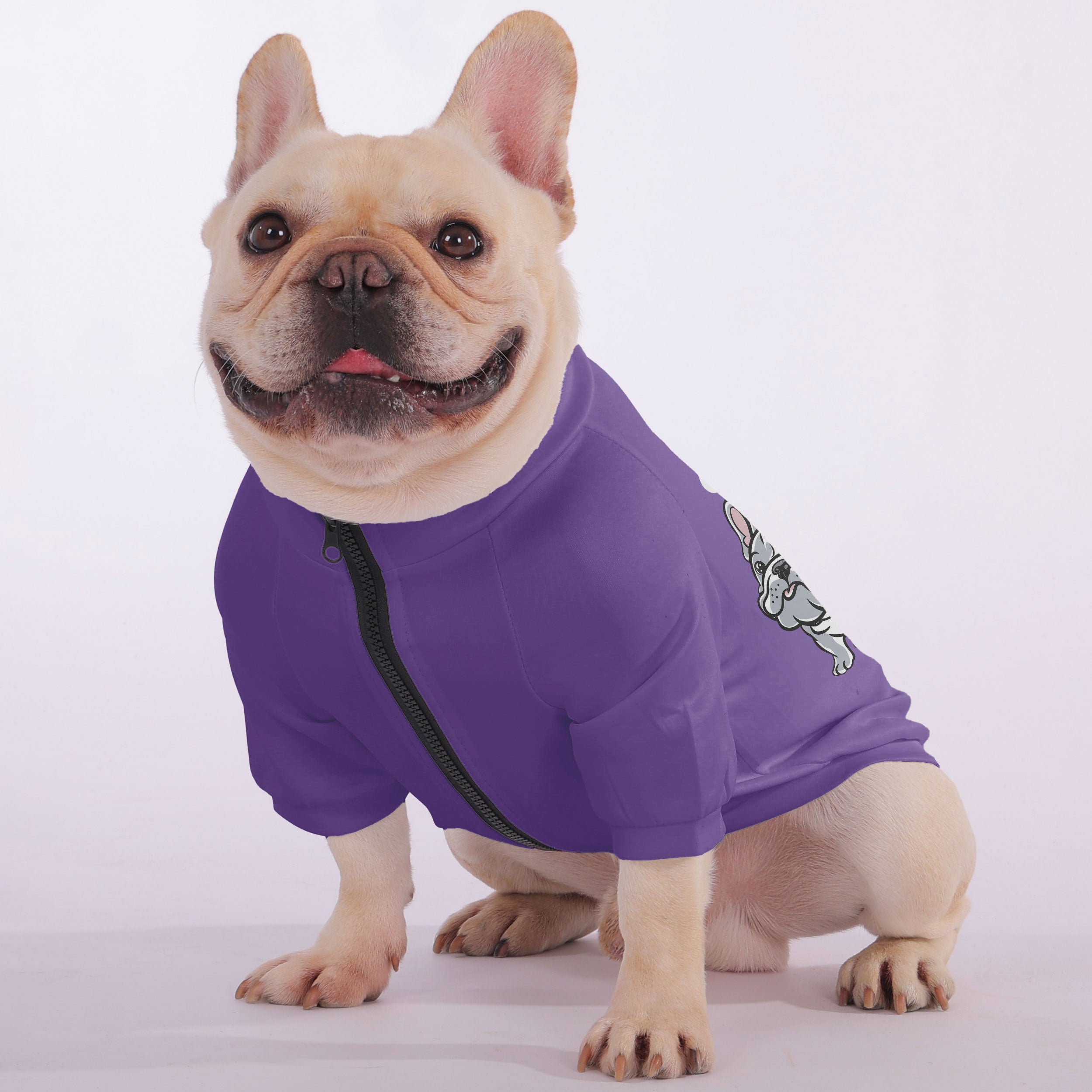 Zip-up Sweatshirt For French Bulldogs Pet Owner Apparel | Stylish Look