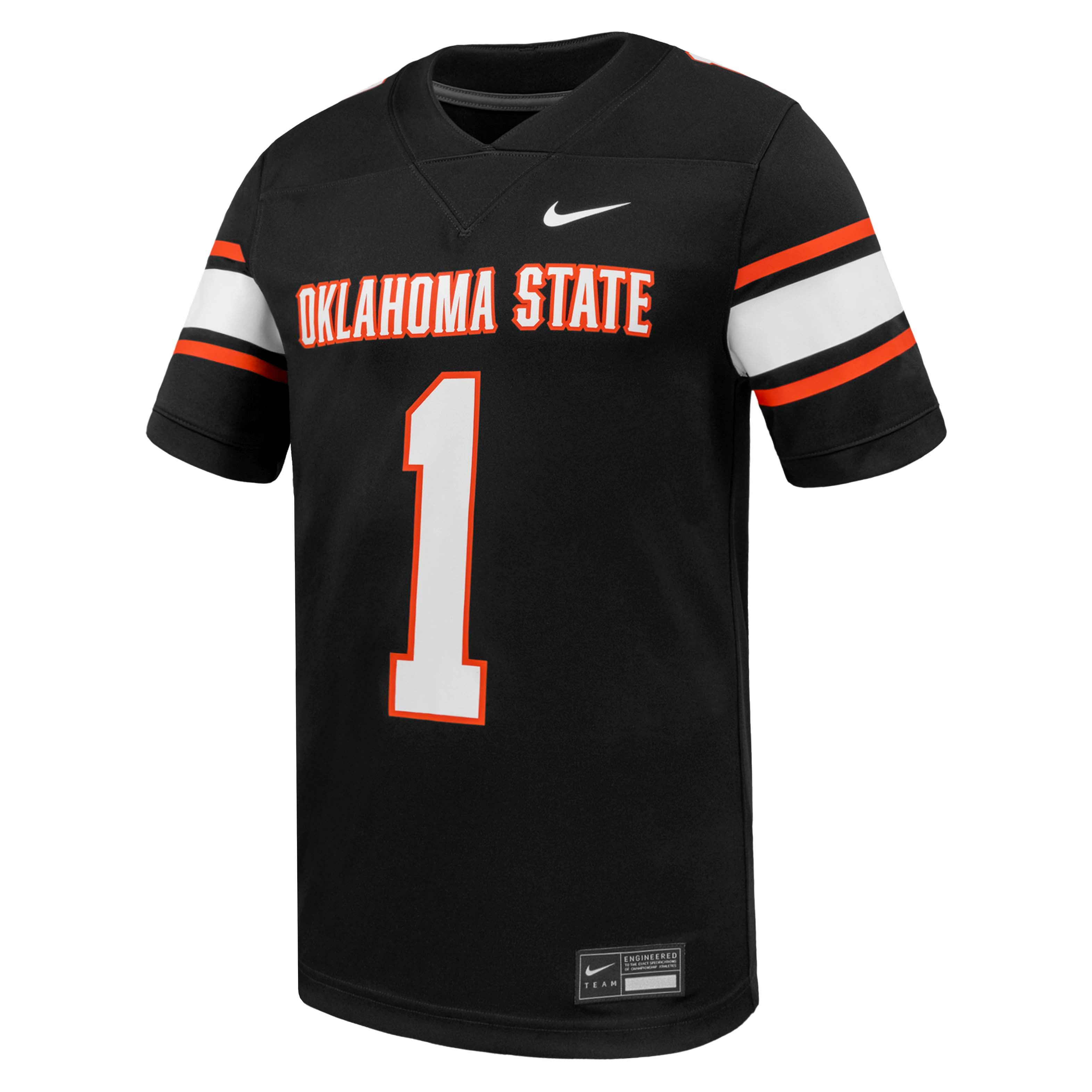 Men's #1 Black Oklahoma State Cowboys Game Football Jersey