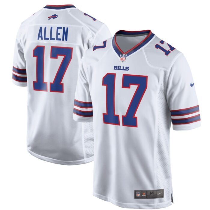 Men's Buffalo Bills Josh Allen Nike White Game Player Jers...