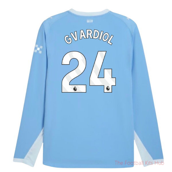 Gvardiol #24 Manchester City 2026-2027 Long Sleeve Home Shirt Season Kit