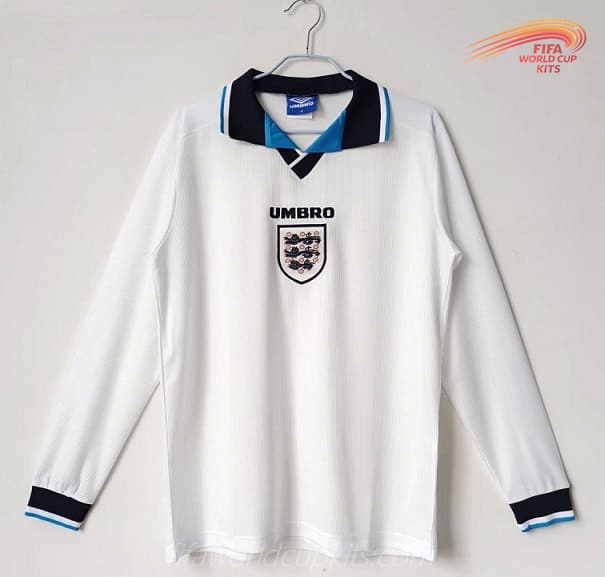 England 1996 European Cup Home Long Football Kit