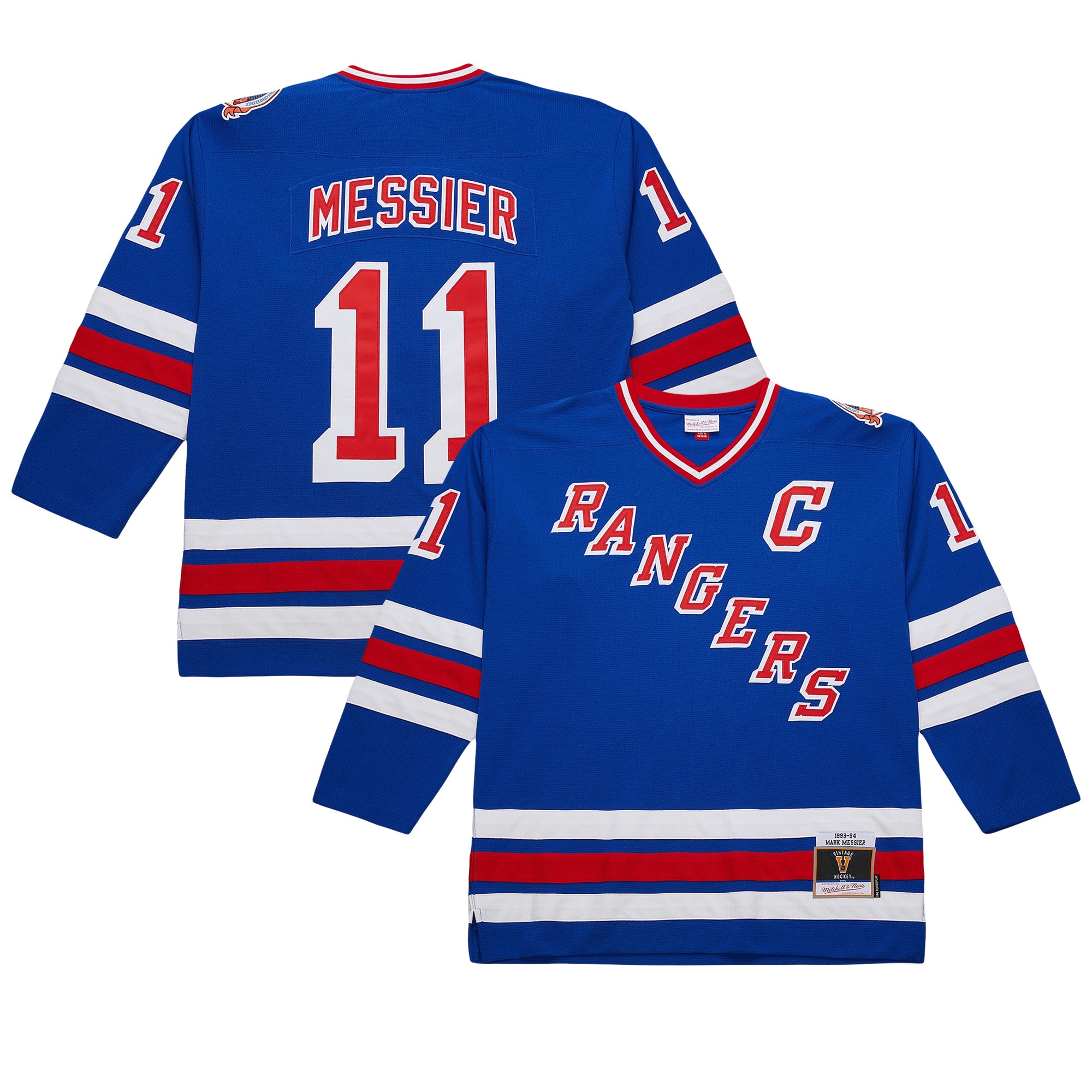 [SJH] Youth Mark Messier New York Rangers Big & Tall 1993/94 Blue Line 2.0 Jersey - Blue