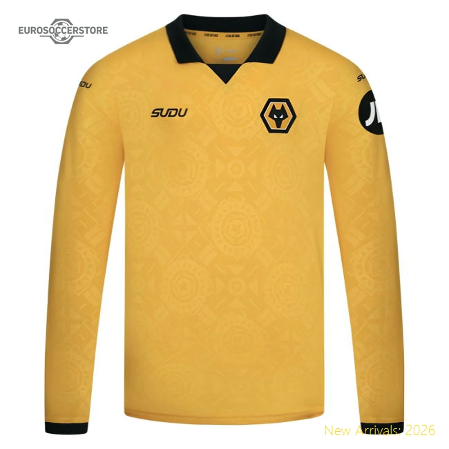 2025-2026 Wolves Long Sleeve Home Shirt - Kids (Arokodare 14)