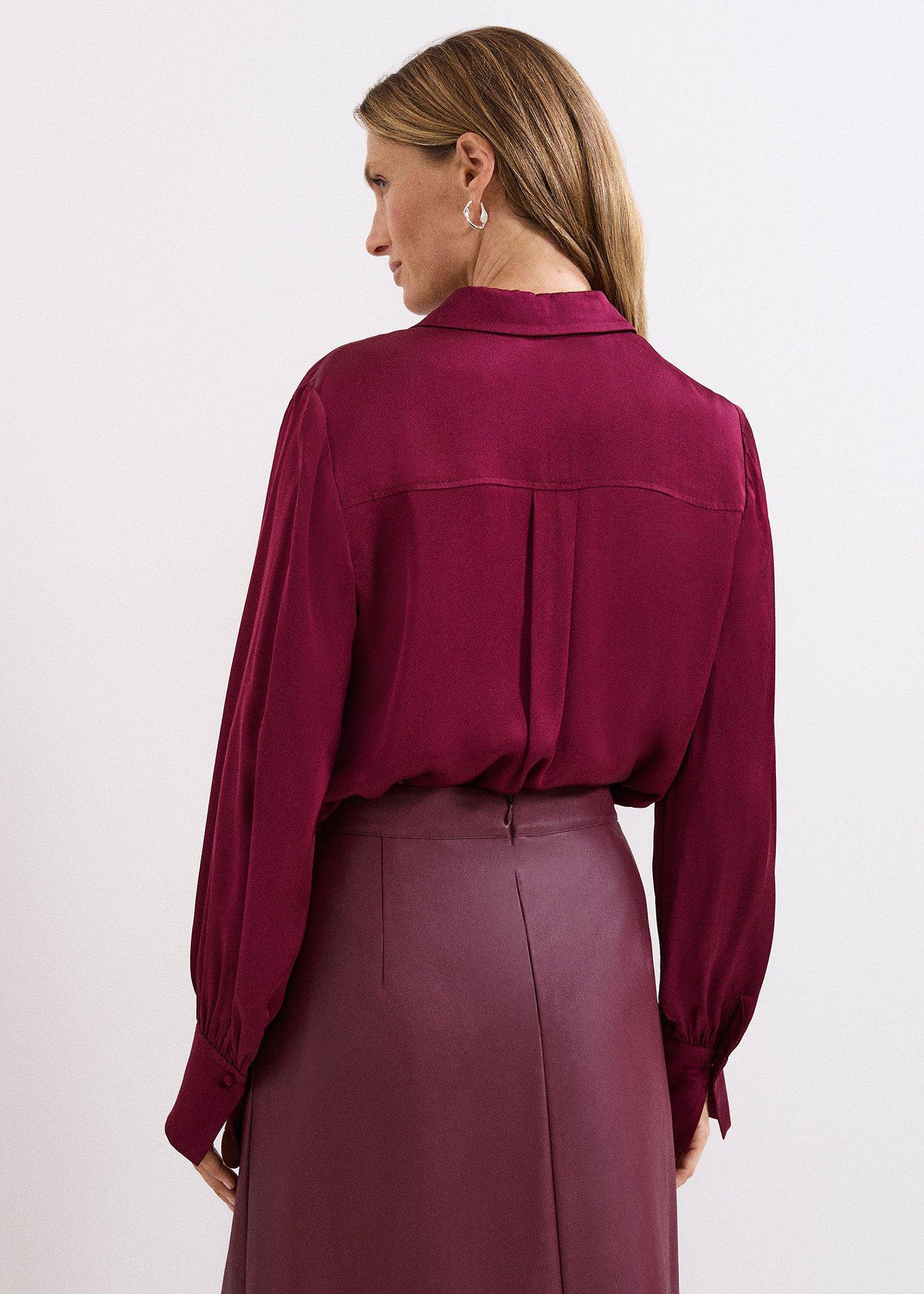Novie Burgundy Satin Shirt