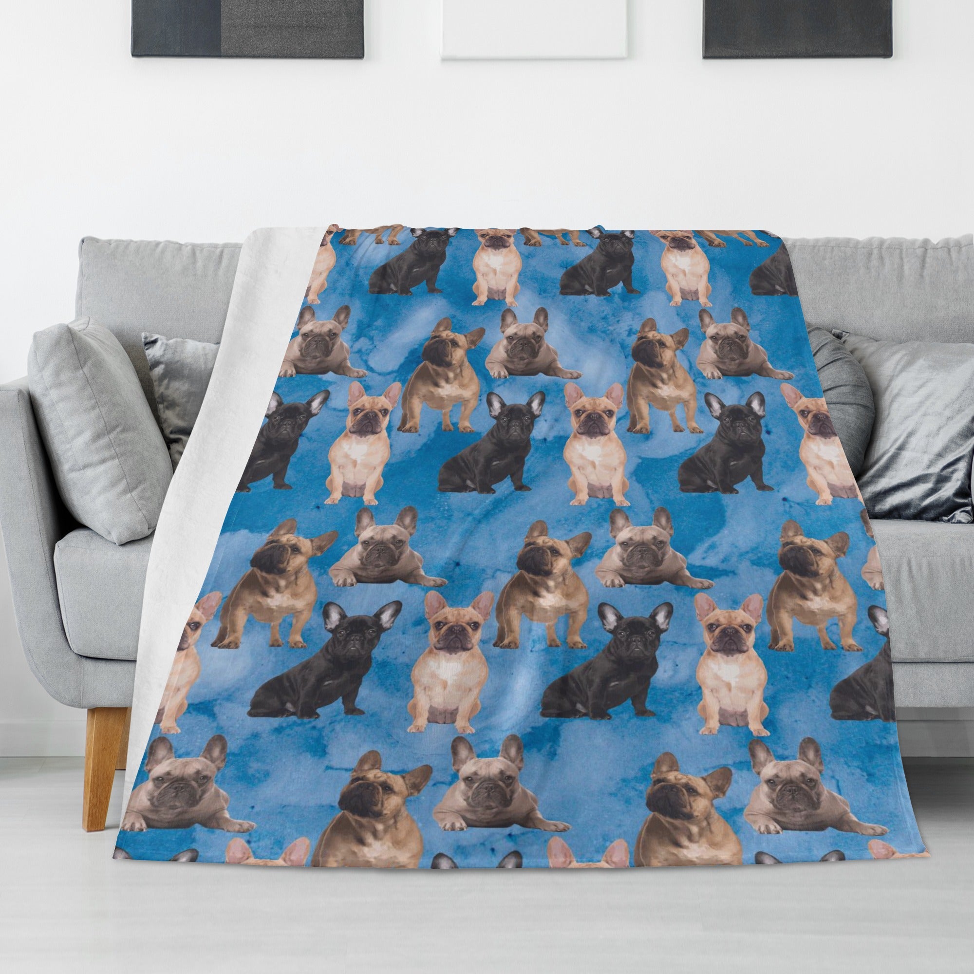 Everyday Cozy Frenchie-Fan Mac - Blanket for Everyday Wear Durable