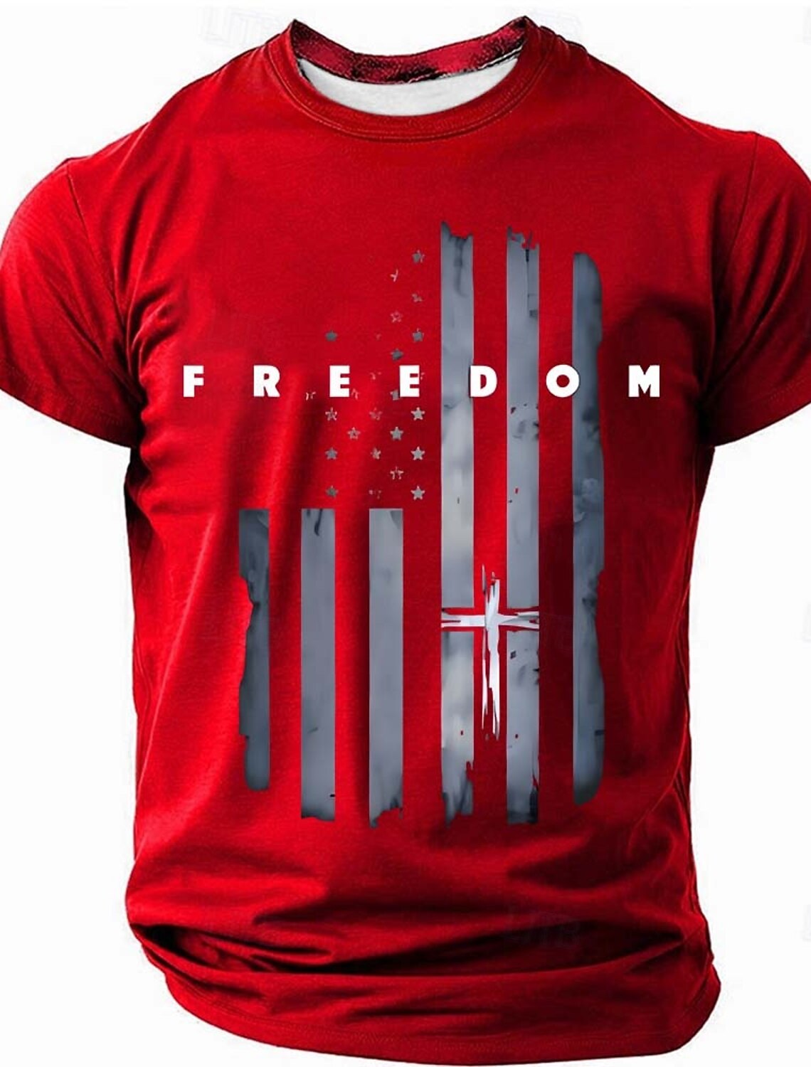4th of July 2026 250th Memorial Day Men's 3D Print US Flag Crew Neck Short Sleeve T-Shirt Daily Street