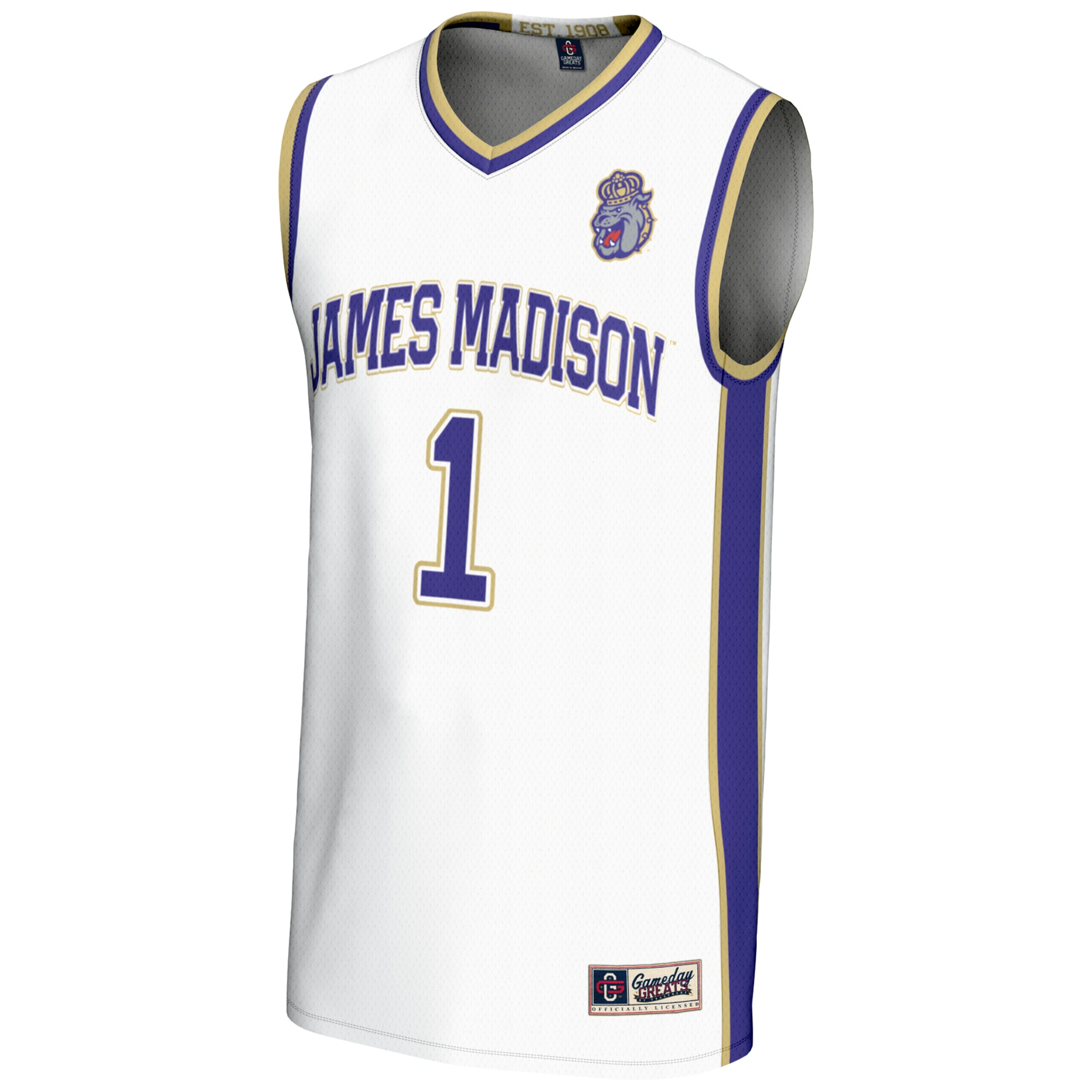 [DDG] James Madison Dukes GameDay Greats Youth Lightweight Basketball Jersey - White