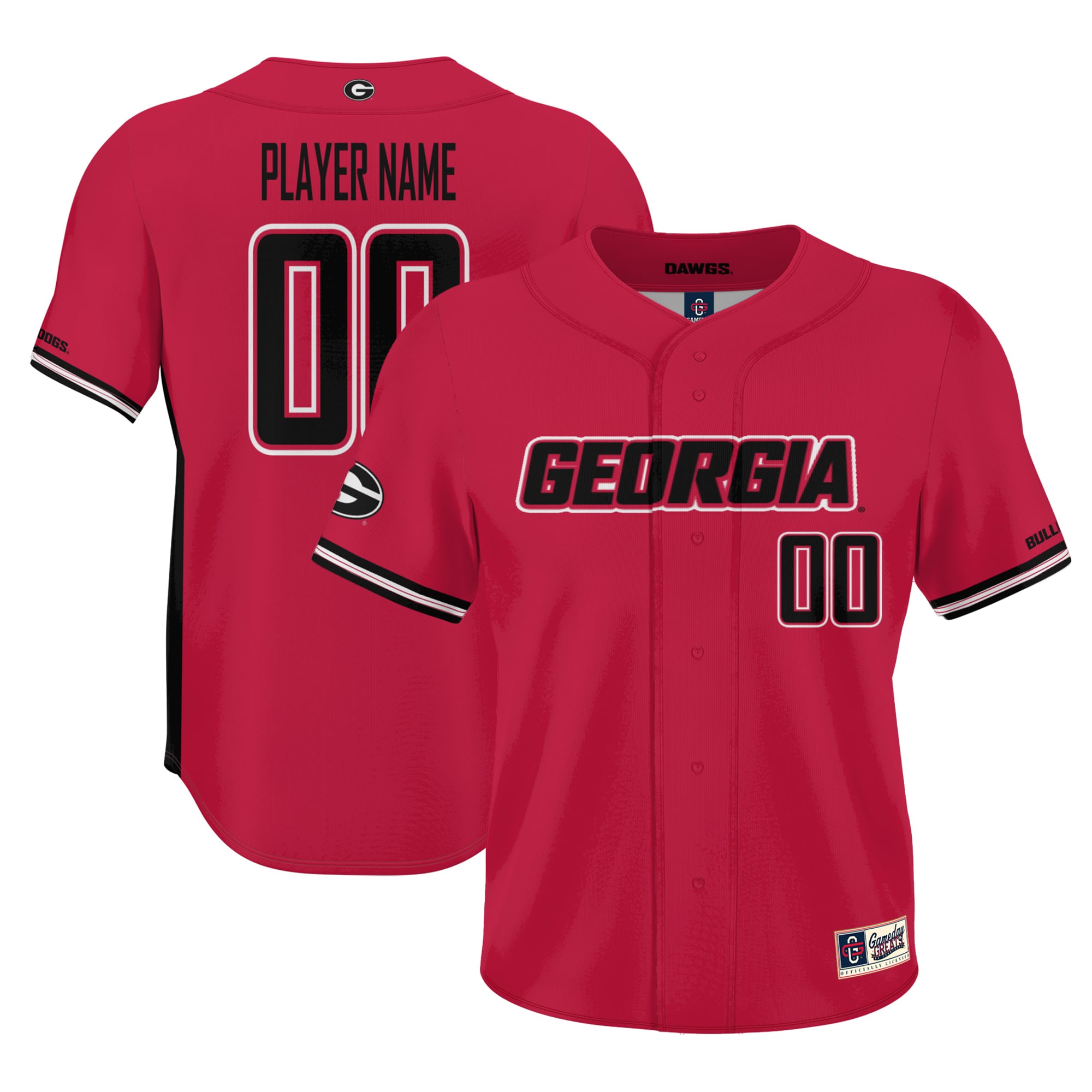 [NJP] Georgia Bulldogs GameDay Greats Youth NIL Pick-A-Player Lightweight Baseball Jersey - Red