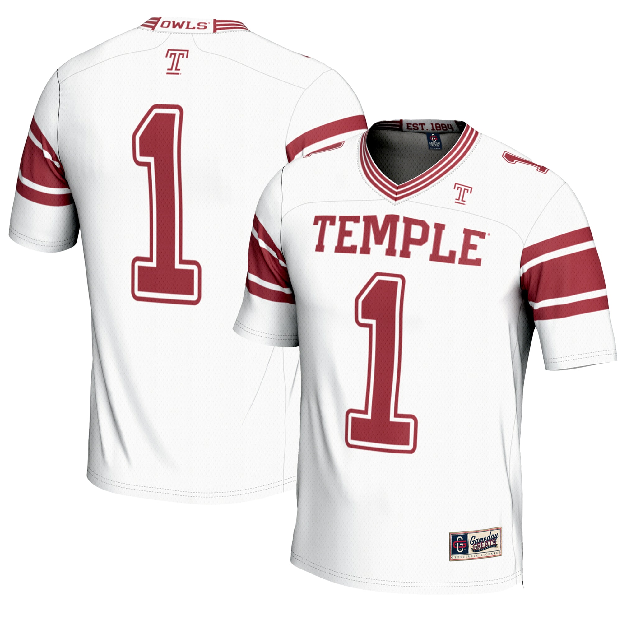 #1 Temple Owls GameDay Greats Youth Endzone 2026 Season Football Jersey - White