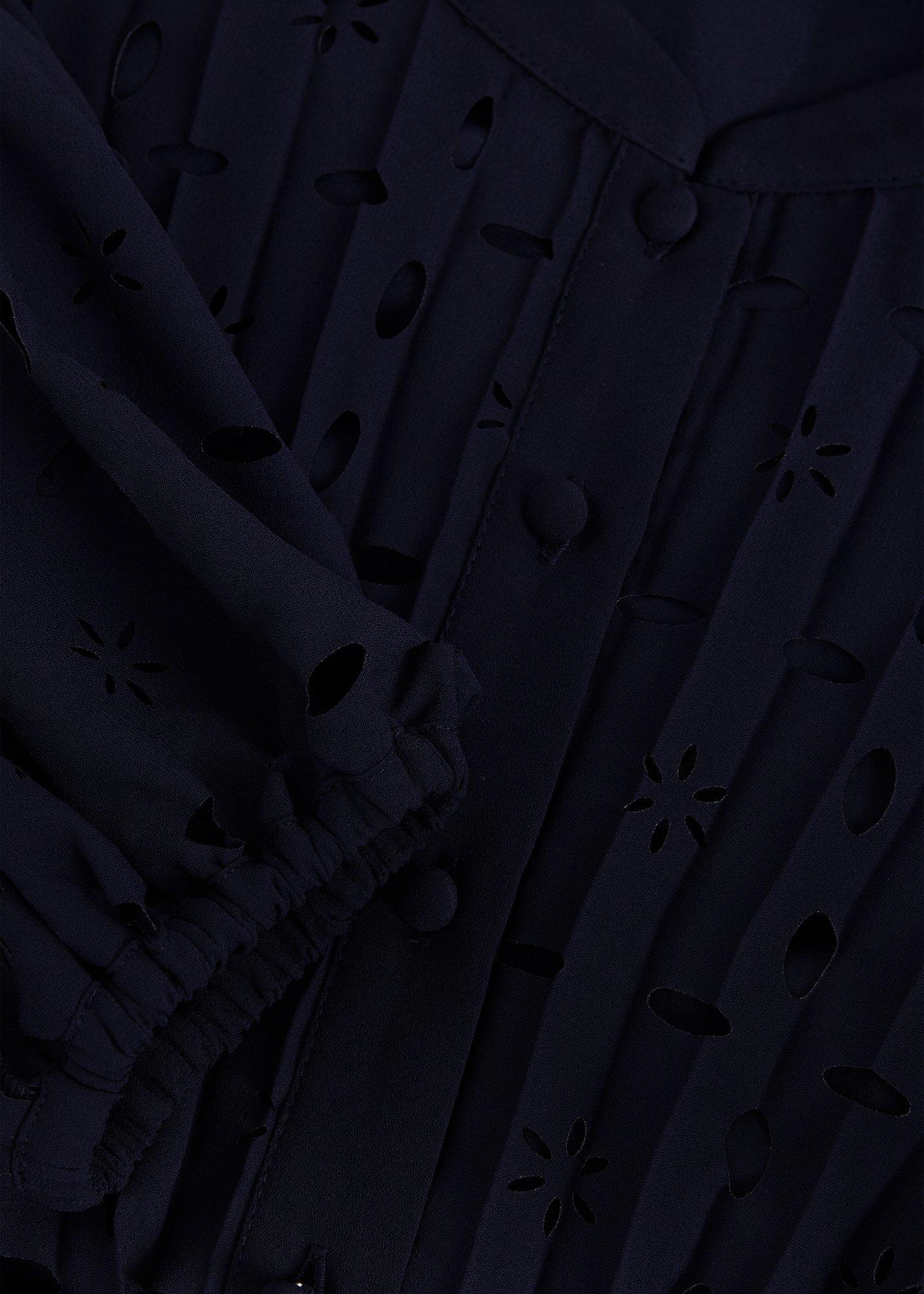 Marina Navy Laser Cut Midi Dress