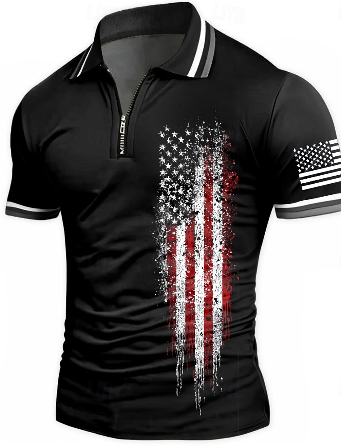 Men's 4th of July U.S. 250th Anniversary Jet Fighter American Flag Shirt Summer Shirt Button Up Shirt Short Sleeve Patriotic Outdoor Holiday Summer Spring Turndown 3D Print Collared Shirts Front One