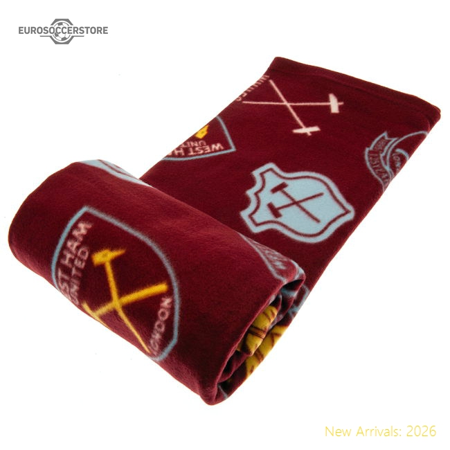West Ham United Fc Historic Crests Fleece Blanket - Match Day Jersey