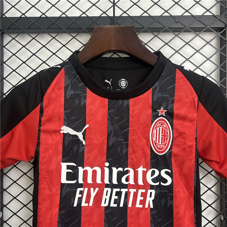 Professional Grade Kids AC Milan 2526 Home Football Kit ShirtShorts