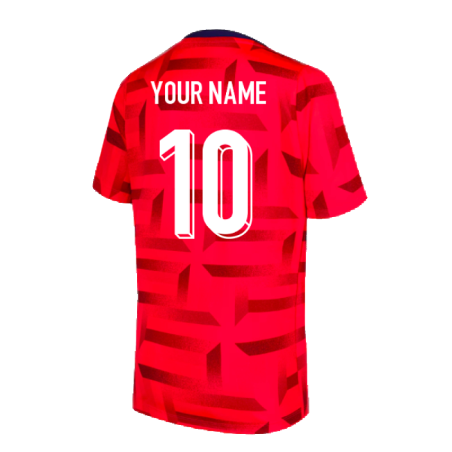 2024-2025 England Dri-FIT Pre-Match Shirt (Red) (Your Name)