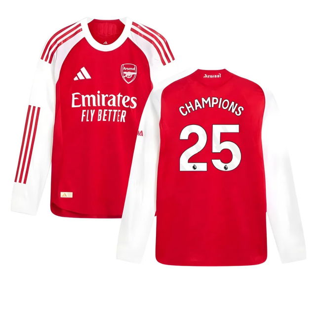 Arsenal 2025-20 Home Shirt Champions #25 L M S