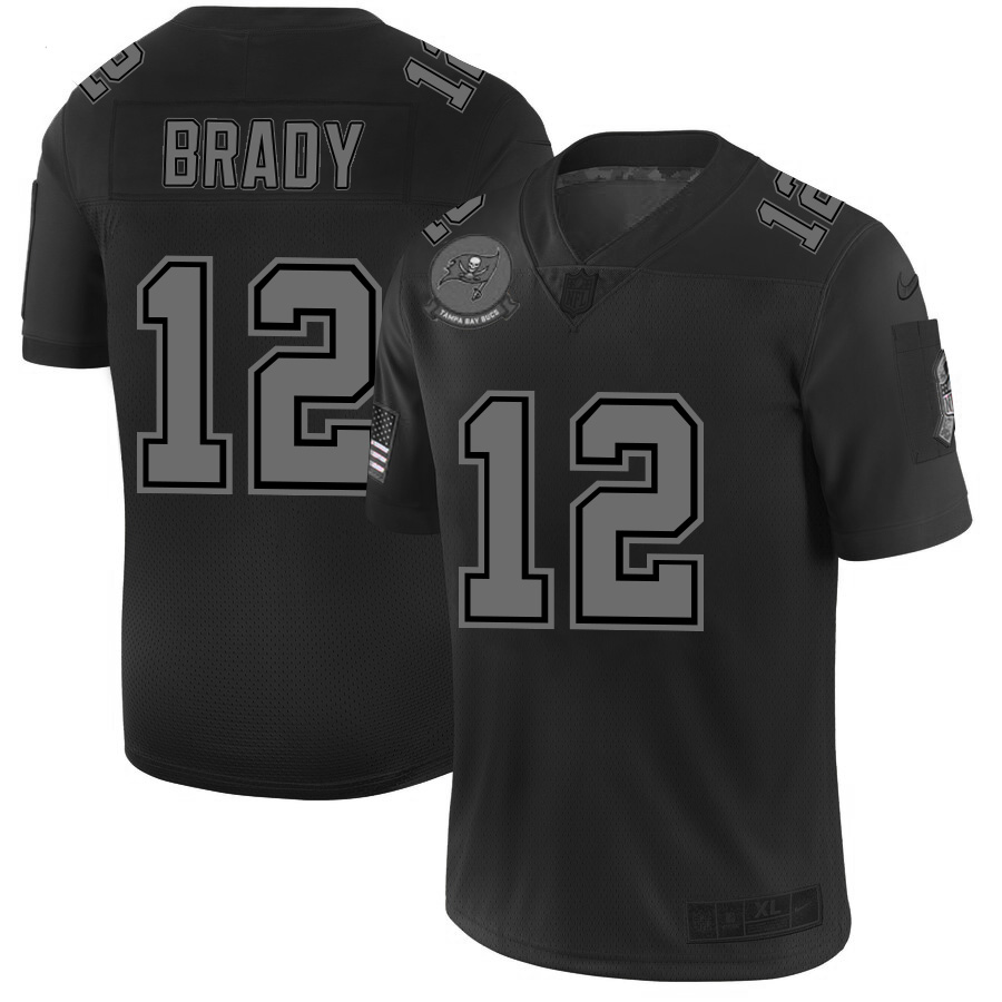 NFL T B Buccaneers #12 Tom Brady Black Limited Jersey - High Quality