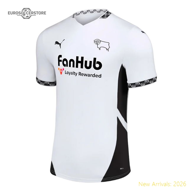 High-quality 2024-2025 Derby County Home Shirt (kids) - Match Day Jersey