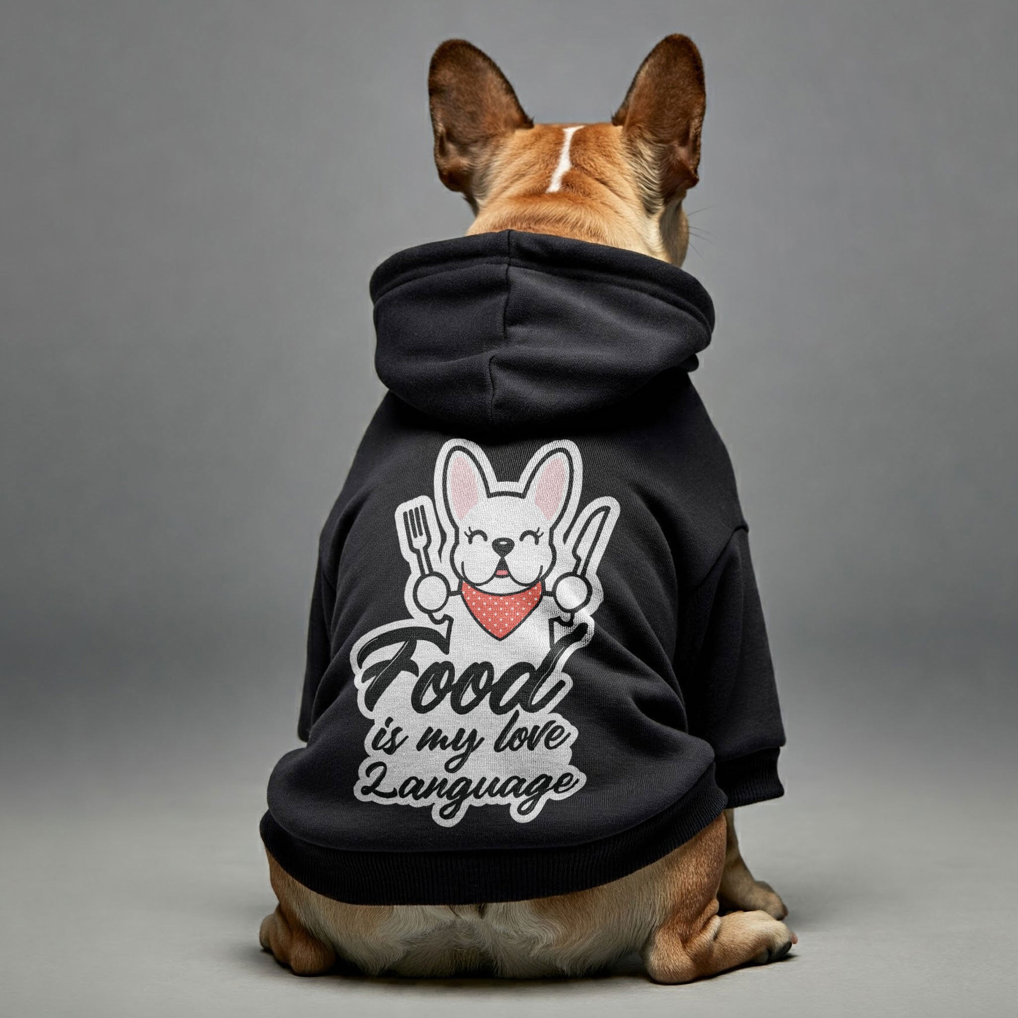 Food is my love language - Personalized French Bulldog Hoodies with Funny Quotes – Stylish, Cozy, and Premium 100% Cotton