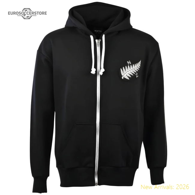 New Zealand 1924 Vintage Rugby Zipped Hoodie - Black