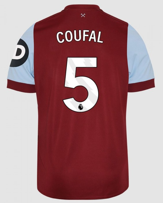 West Ham United COUFAL 5 Home Jersey for the 23-24 Season