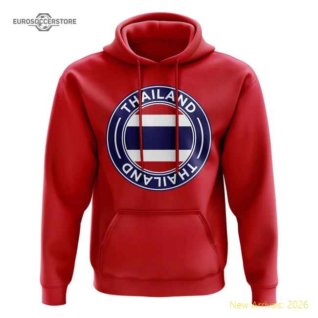 Outstanding Thailand Football Badge Hoodie (red) - Excellent Value