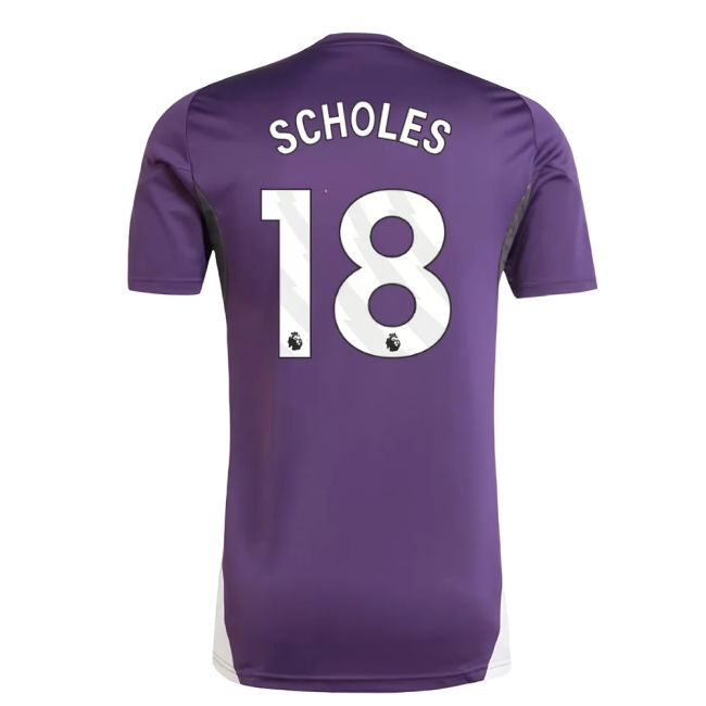 Men's 2025-2026 Man Utd Training Jersey (Aurora Plum) (Scholes 18)