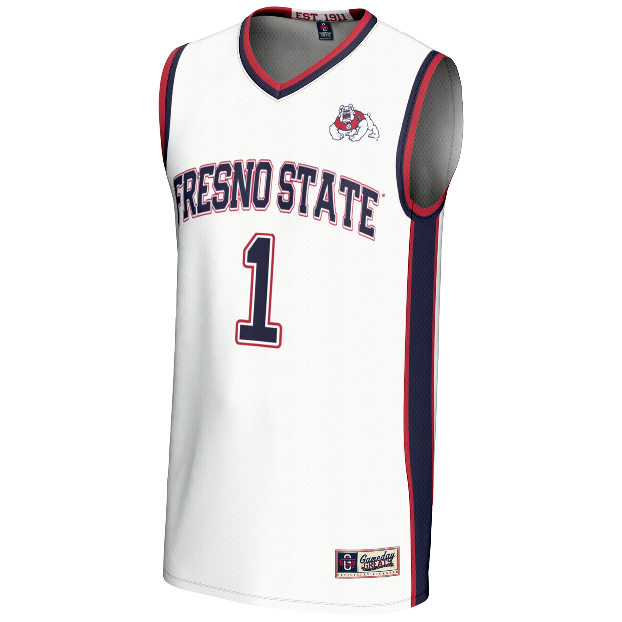 #1 Fresno State Bulldogs GameDay Greats Youth Lightweight Basketball Jersey - White