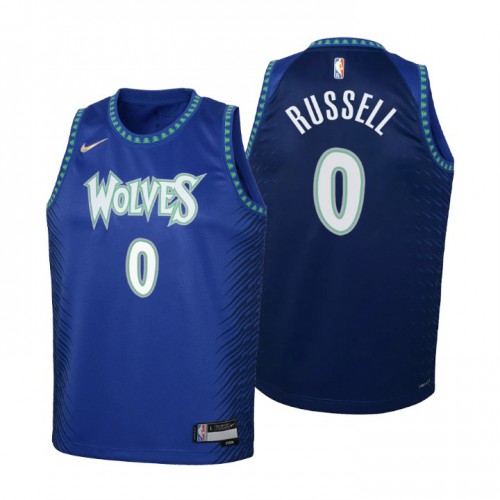 Minnesota Minnesota Timberwolves #0 DAngelo Russell Youth Nike Blue 2021/22 Swingman Jersey ¨C City Edition Youth