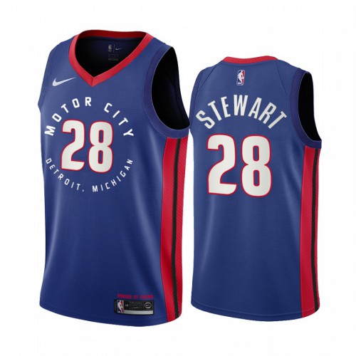 DET Blue Nike D. Pistons #28 NBA Jersey Quality Premium Quality