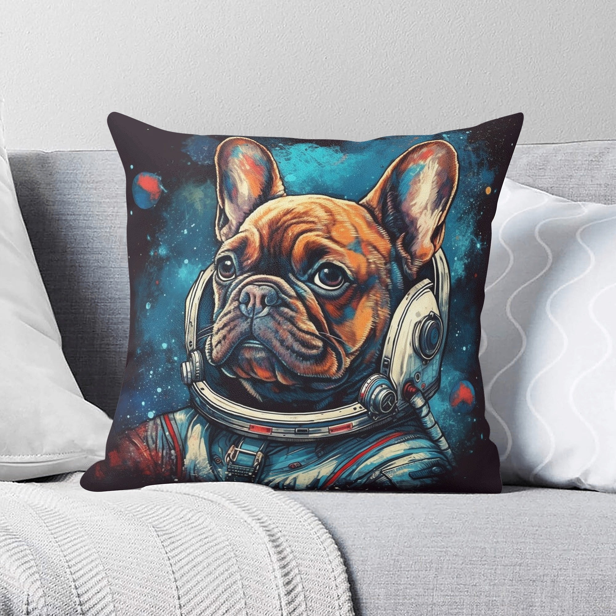 French Bulldog The Astronaut Pillow Cover Frenchie Pet Item