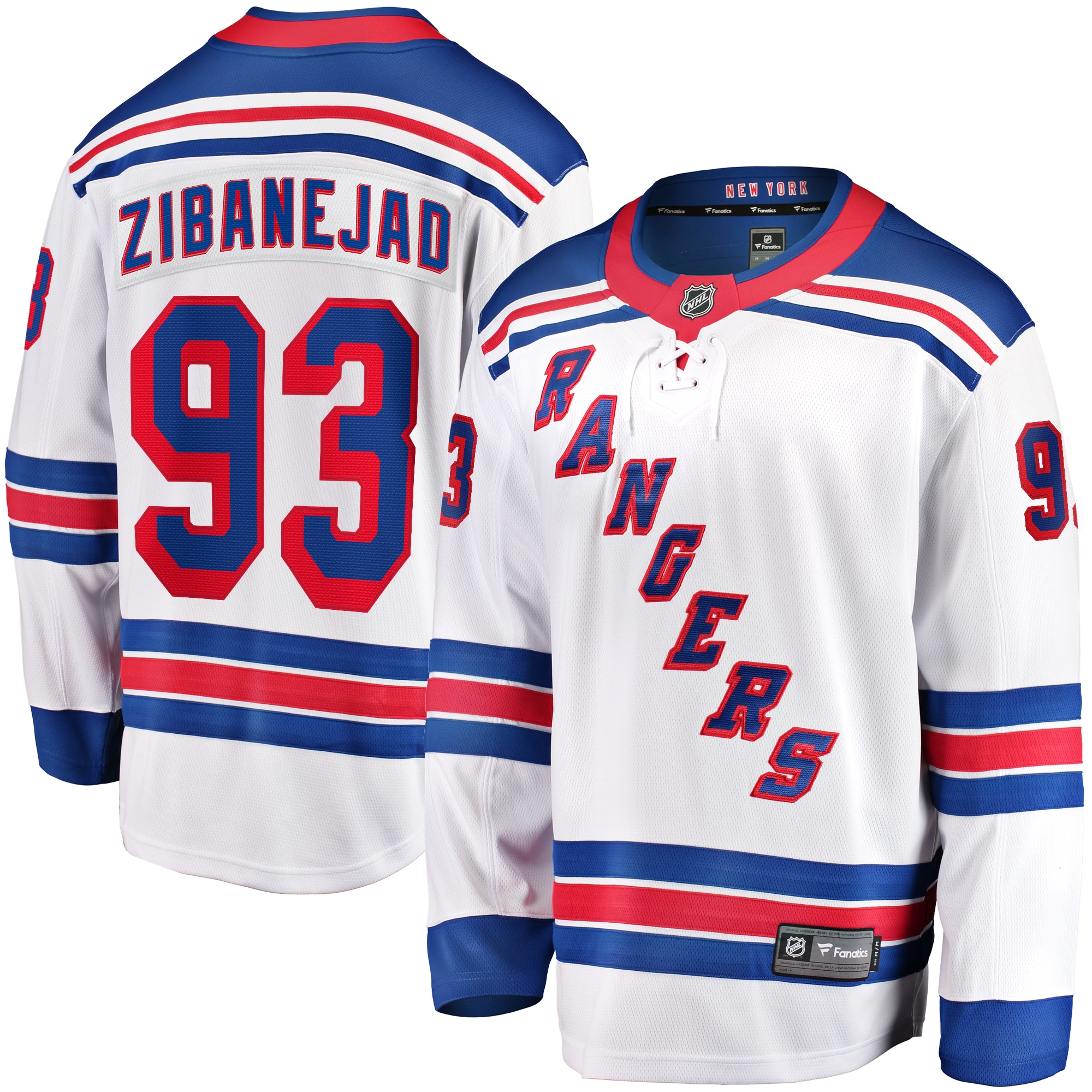 [LK] Mika Zibanejad New York Rangers Away Premier Breakaway Player Jersey - White